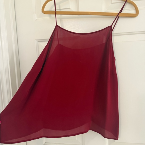 NEW Jones New York 100% Silk Cami Womens Burgundy Camisole Tank Top 14 - Picture 6 of 8